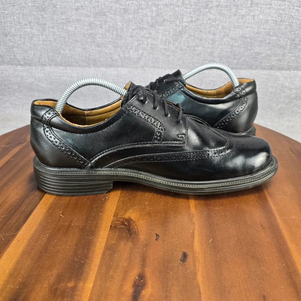 Croft & Barrow Mens Hoffman Black Leather Wingtip Oxford Dress Shoes Size 8 M